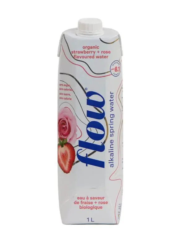Eau de Source Alcaline Fraise et Rose Biologique (FLOW)
