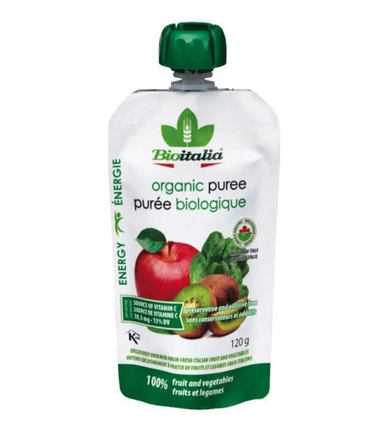 organic apple kiwi spinach puree