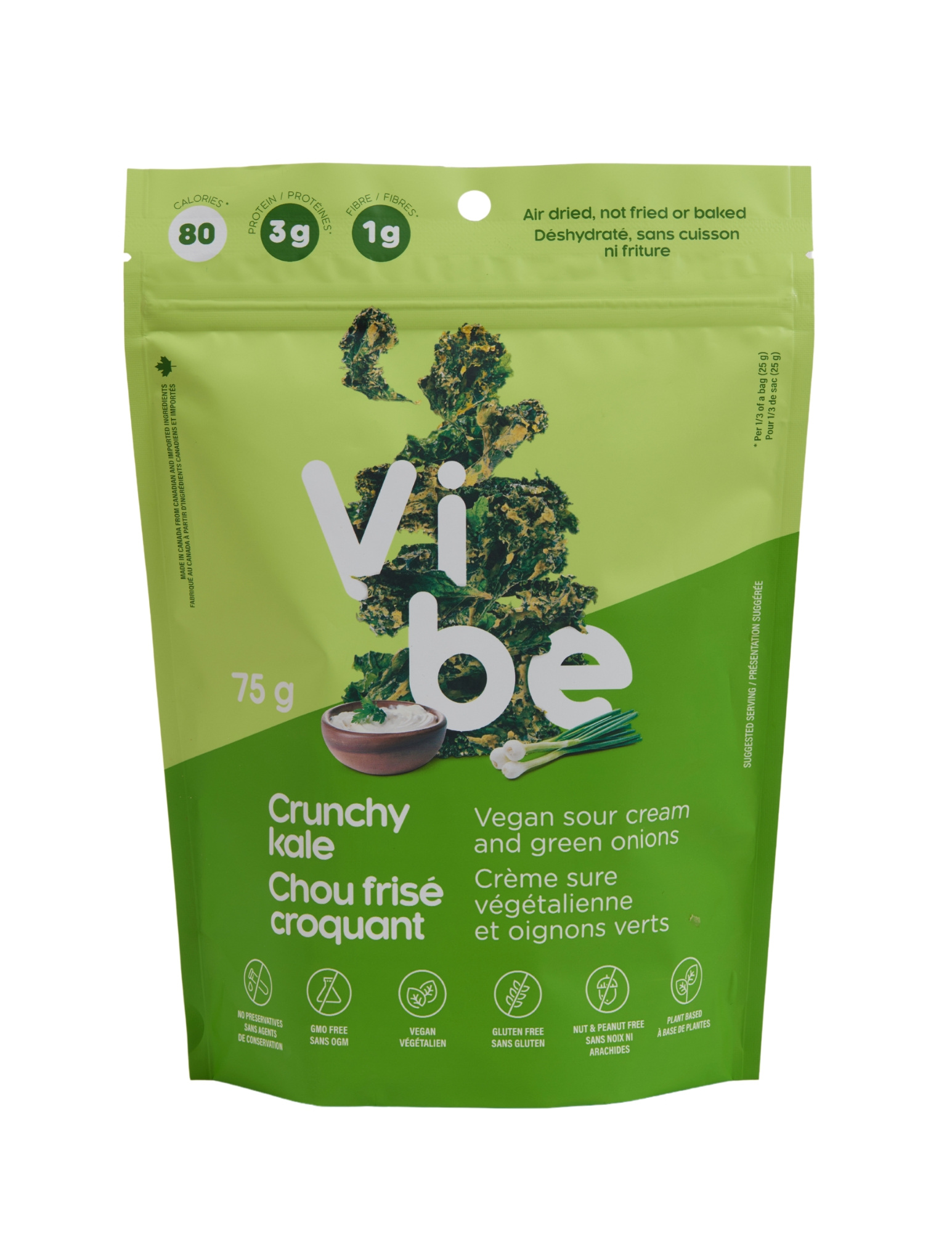 Chou Frisé Croquant Crême Sure Végétalienne & Oignons Vert (VIBE)