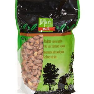 Cajou Entiers Rôtis à Sec Salés avec Peau (VALLI)